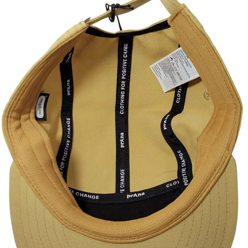 Prana Foothills Flat Brim‎ Hat UPF 50 Tan Adjustable Unisex Logo Packable NEW